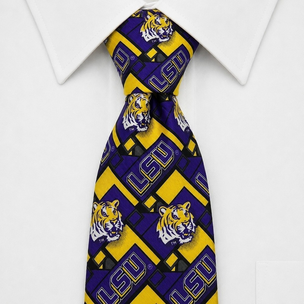 Louisiana State University LSU Tigers 100% Silk Men's 58" Necktie *Flaw
